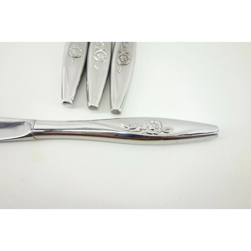 4 Oneida Oneidacraft Deluxe Lasting Rose Stainless 8 1/2